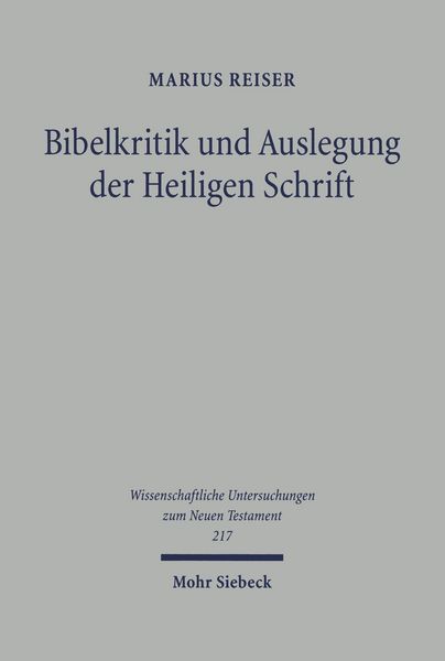 Produktbild: Bibelkritik und Auslegung der Heiligen Schrift