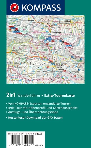 Produktbild: KOMPASS Wanderführer Georgien, Kaukasus, 50 Touren mit Extra-Tourenkarte
