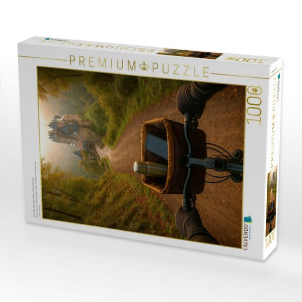 Produktbild: CALVENDO Puzzle Burg Eltz Rheinland Pfalz mit dem Fahrrad | 1000 Teile Lege-Gr&ouml;&szlig;e 64x48cm Foto-Puzzle f&uuml;r gl&uuml;ckliche Stunden