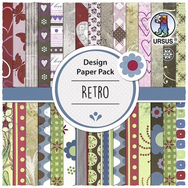 Produktbild: URSUS Spezialpapiere Design Paper Pack Retro, 30 Blatt
