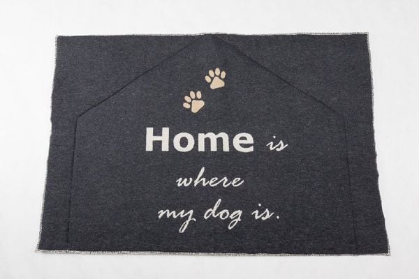 Fussenegger Hundematte gefüttert 'home is where my dog is' anthrazit 80/120cm