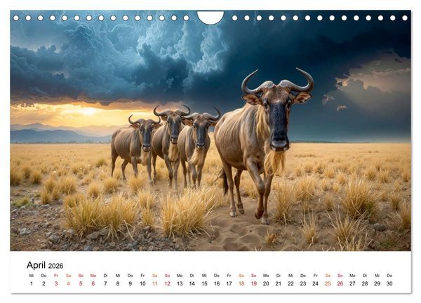 Produktbild: Gnus - die gro&szlig;en Wanderer (Wandkalender 2026 DIN A4 quer), CALVENDO Monatskalender