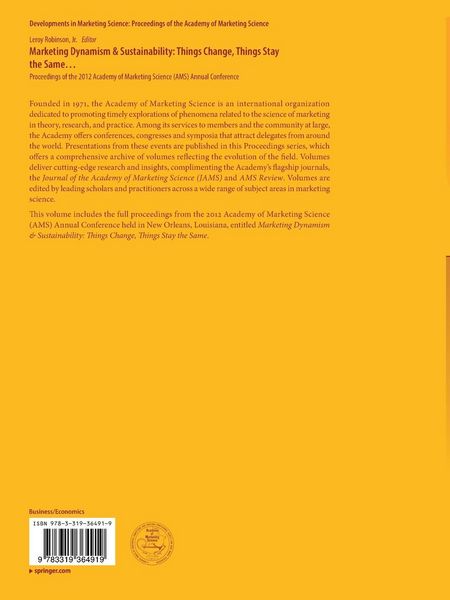 Produktbild: Marketing Dynamism & Sustainability: Things Change, Things Stay the Same&hellip;