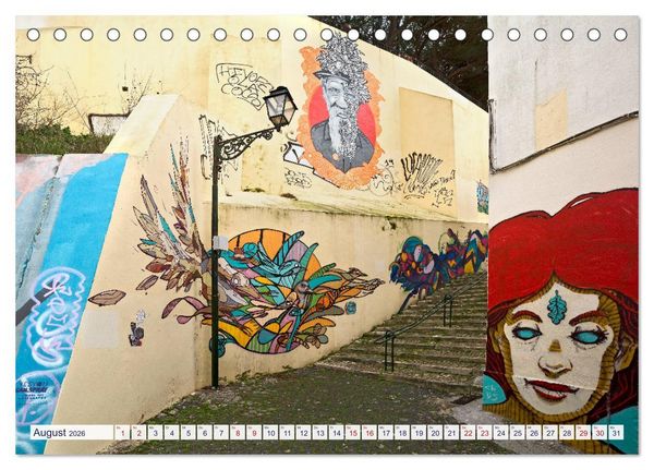 Produktbild: LISSABON GRAFFITI (Tischkalender 2026 DIN A5 quer), CALVENDO Monatskalender
