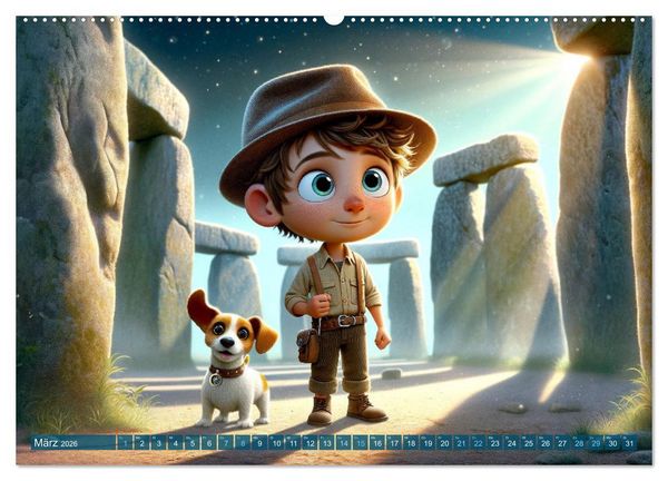 Produktbild: Max und Buddy: Entdecker des Verborgenen (Wandkalender 2026 DIN A2 quer), CALVENDO Monatskalender