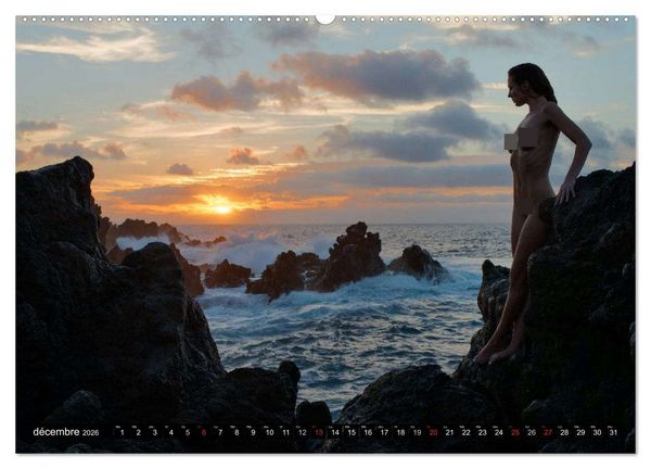 Produktbild: Ibiza et Lanzarote - Les paysages et le nu (Calendrier mural 2026 DIN A2 vertical) calendrier de bureau