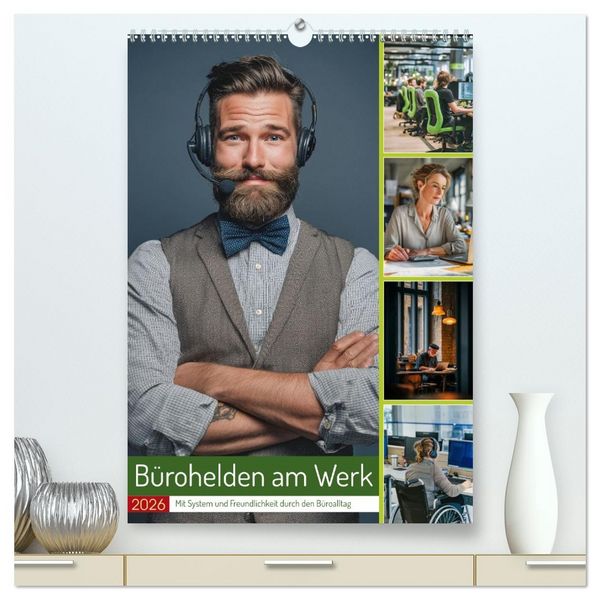 Bürohelden am Werk (hochwertiger Premium Wandkalender 2026 DIN A2 hoch), Kunstdruck in Hochglanz