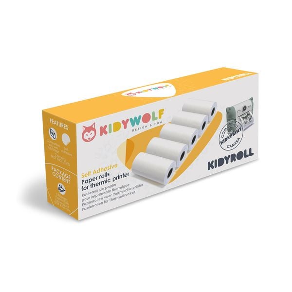 KIDYWOLF - Klebepapier zu Sofortbildkamera 5 Rollen