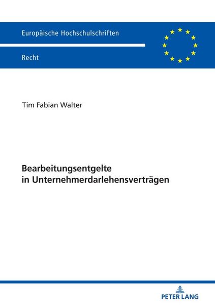 Produktbild: Bearbeitungsentgelte in Unternehmerdarlehensvertr&auml;gen