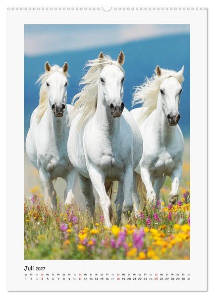 Produktbild: Lippizaner Poesie. Edle Pferde zum Tr&auml;umen und Verlieben (hochwertiger Premium Wandkalender 2027 DIN A2 hoch), Kunstdruck in Hochglanz