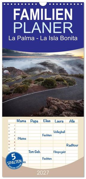 Produktbild: Familienplaner 2027 - La Palma - La Isla Bonita mit 5 Spalten (Wandkalender, 21 x 45 cm) CALVENDO