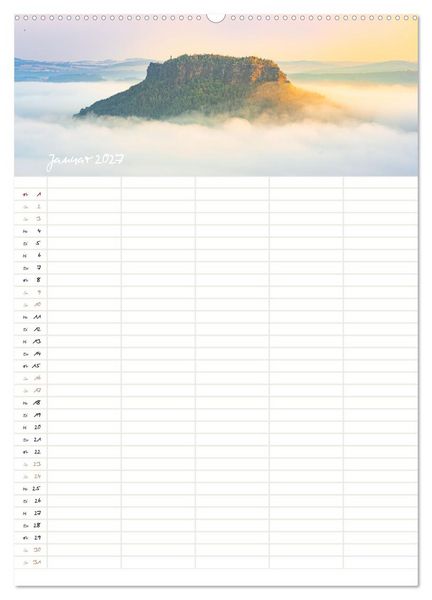 Produktbild: Familienkalender - S&auml;chsische und B&ouml;hmische Schweiz (Wandkalender 2027 DIN A2 hoch), CALVENDO Monatskalender