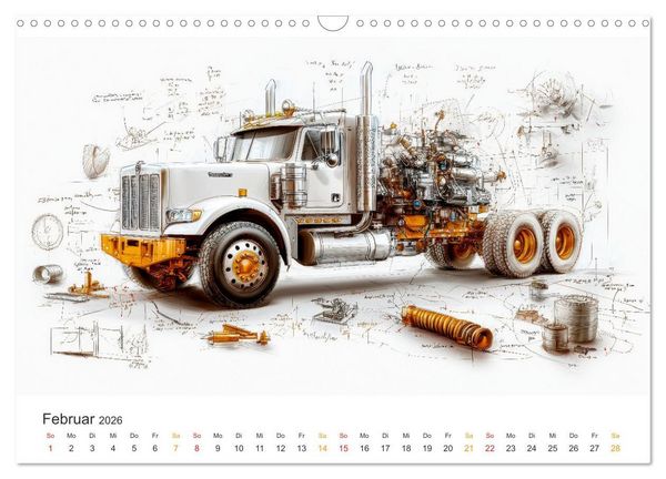 Produktbild: Trucks - Design Studien (Wandkalender 2026 DIN A3 quer), CALVENDO Monatskalender