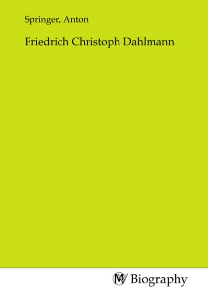 Produktbild: Friedrich Christoph Dahlmann