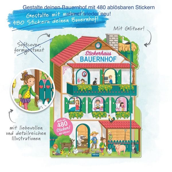 Produktbild: Tr&ouml;tsch Stickerbuch Stickerhaus Bauernhof