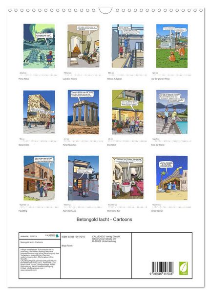 Produktbild: Betongold lacht - Cartoons (Wandkalender 2026 DIN A3 hoch), CALVENDO Monatskalender