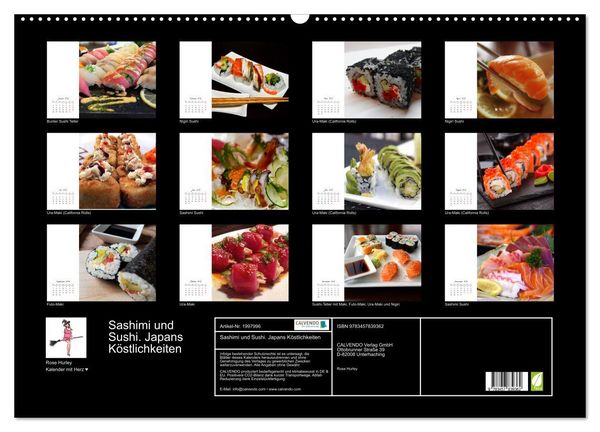 Produktbild: Sashimi und Sushi. Japans K&ouml;stlichkeiten (Wandkalender 2026 DIN A2 quer), CALVENDO Monatskalender