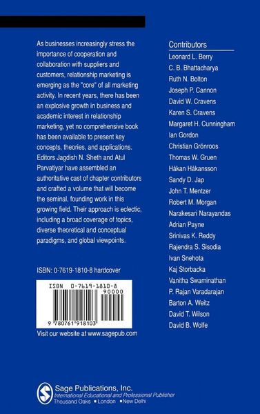 Produktbild: Handbook of Relationship Marketing