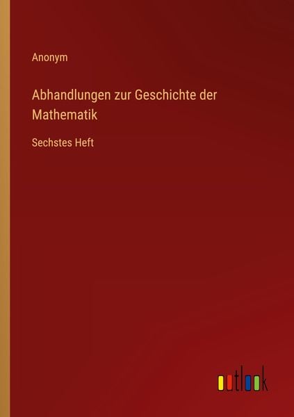 Produktbild: Abhandlungen zur Geschichte der Mathematik