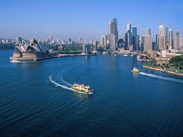 Produktbild: CALVENDO Puzzle Skyline mit Opera House, Sydney, New South Wales, Australien | 1000 Teile Lege-Gr&ouml;&szlig;e 64x48cm Foto-Puzzle f&uuml;r gl&uuml;ckliche Stunden