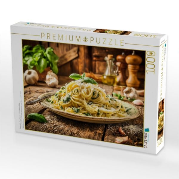 Produktbild: CALVENDO Puzzle Italienische Pasta, Genuss auf rustikalem Teller | 1000 Teile Lege-Gr&ouml;&szlig;e 64x48cm Foto-Puzzle f&uuml;r gl&uuml;ckliche Stunden