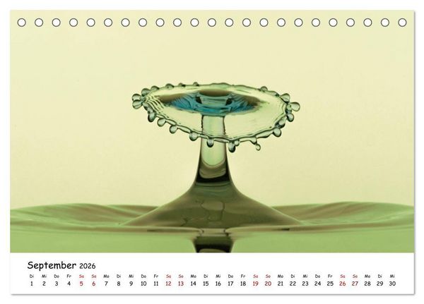 Produktbild: Wassertropfen - Kunstwerke der Natur (Tischkalender 2026 DIN A5 quer), CALVENDO Monatskalender