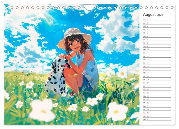 Produktbild: Anime-Freunde - Terminplaner mit niedlichen Tierfreundschaften (Wandkalender 2026 DIN A4 quer), CALVENDO Monatskalender