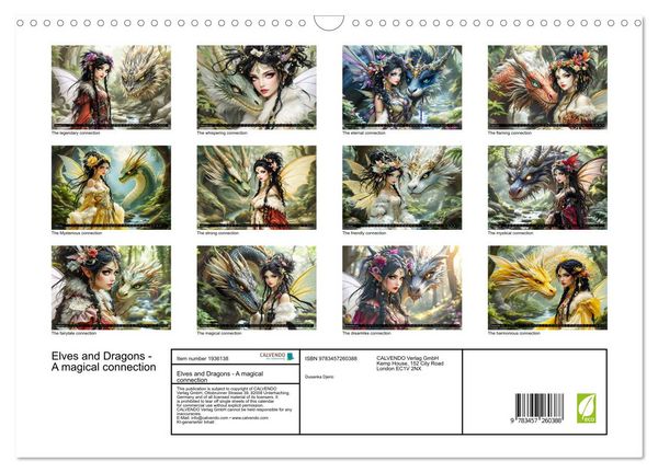 Produktbild: Elves and Dragons - A magical connection (Wall Calendar 2026 DIN A3 landscape), CALVENDO 12 Month Wall Calendar