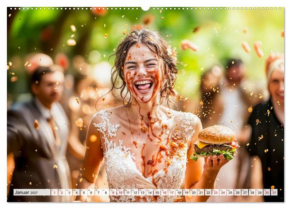 Produktbild: Trash The Dress - Brautshooting mit Action (hochwertiger Premium Wandkalender 2027 DIN A2 quer), Kunstdruck in Hochglanz