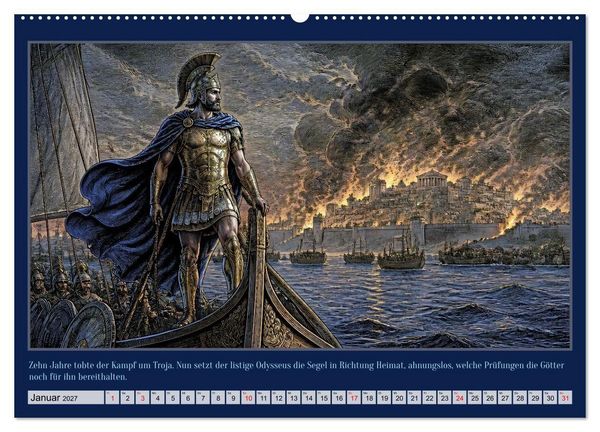 Produktbild: Gegen Sturm und G&ouml;tter: Die Heimkehr des Odysseus (Wandkalender 2027 DIN A2 quer), CALVENDO Monatskalender