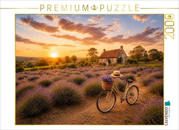 CALVENDO Puzzle Lavendelglück im Abendlicht | 2000 Teile Lege-Größe 90x67cm Foto-Puzzle für glückliche Stunden