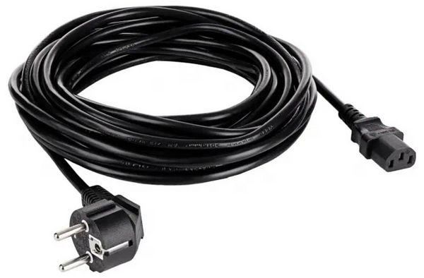 Produktbild: Akyga Strom Anschlusskabel [1x Schutzkontakt-Stecker - 1x Kaltger&auml;te-Buchse C13] 10m Schwarz