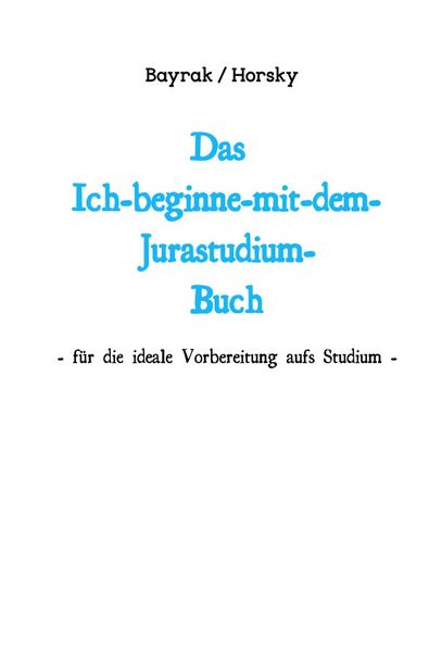 Produktbild: Das Ich-beginne-mit-dem-Jurastudium-Buch