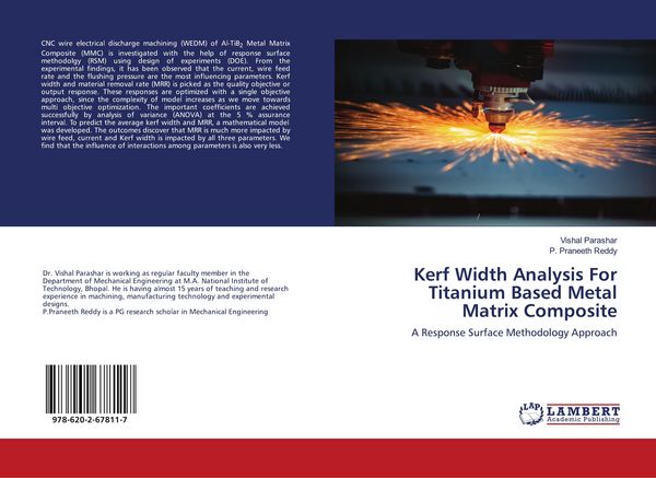 Produktbild: Kerf Width Analysis For Titanium Based Metal Matrix Composite