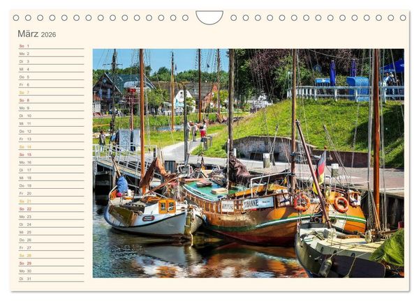 Produktbild: Ostfriesland - Museumshafen Carolinensiel (Wandkalender 2026 DIN A4 quer), CALVENDO Monatskalender