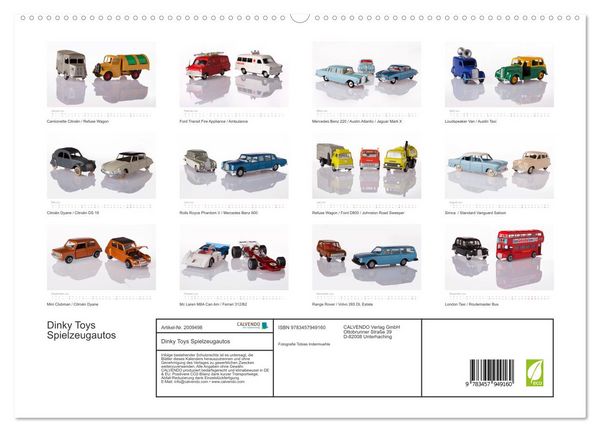Produktbild: Dinky Toys Spielzeugautos (hochwertiger Premium Wandkalender 2026 DIN A2 quer), Kunstdruck in Hochglanz