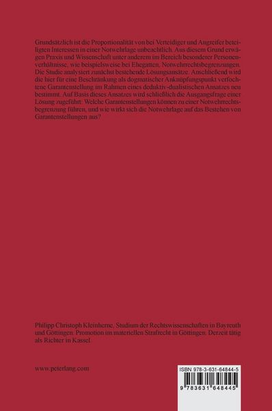 Produktbild: Garantenstellung und Notwehrrecht