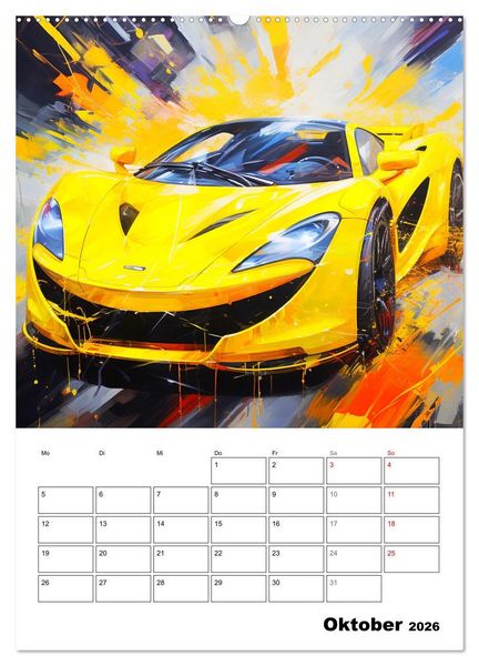 Produktbild: Sportauto Paintings (Wandkalender 2026 DIN A2 hoch), CALVENDO Monatskalender