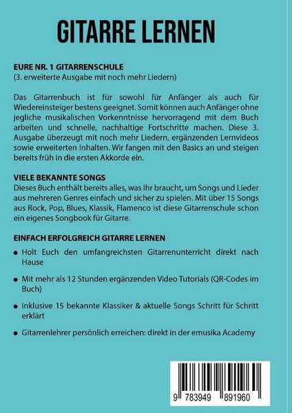 Produktbild: Gitarre lernen - umfangreiches Gitarrenbuch f&uuml;r Anf&auml;nger und Wiedereinsteiger