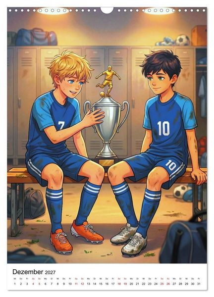 Produktbild: Level Up &ndash; Fu&szlig;ballhelden (Wandkalender 2027 DIN A3 hoch), CALVENDO Monatskalender