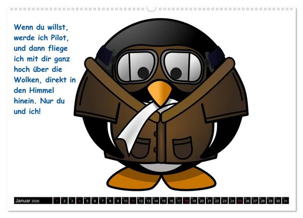 Produktbild: Pinguin-Elfe (hochwertiger Premium Wandkalender 2026 DIN A2 quer), Kunstdruck in Hochglanz