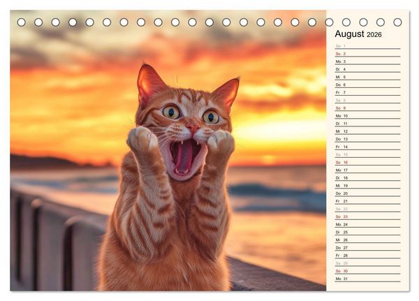Produktbild: Katzen schaffen Kunst (Tischkalender 2026 DIN A5 quer), CALVENDO Monatskalender