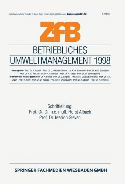 Produktbild: Betriebliches Umweltmanagement 1998