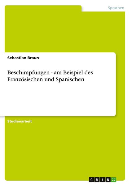 Produktbild: Beschimpfungen - am Beispiel des Franz&ouml;sischen und Spanischen