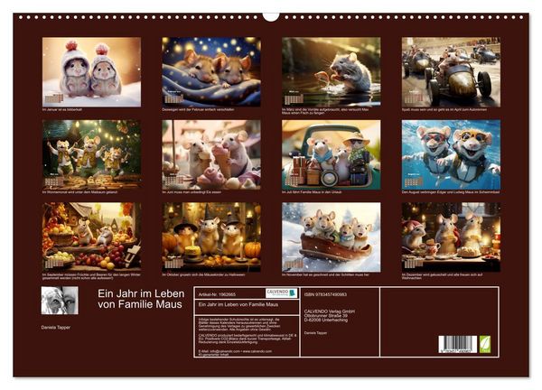Produktbild: Ein Jahr im Leben von Familie Maus (Wandkalender 2026 DIN A2 quer), CALVENDO Monatskalender