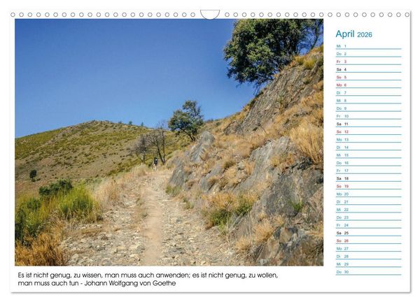 Produktbild: Mein Weg nach Santiago de Compostela mit Zitaten (Wandkalender 2026 DIN A3 quer), CALVENDO Monatskalender