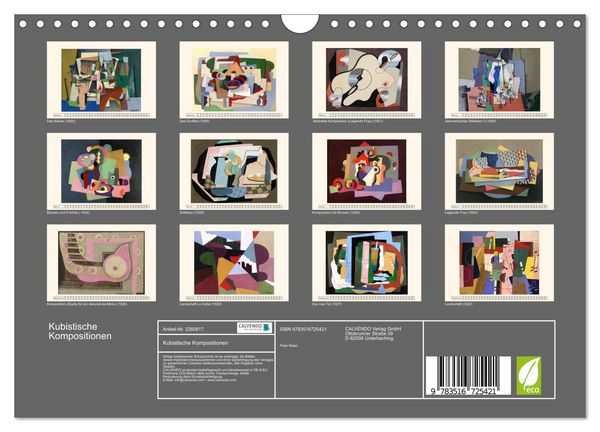Produktbild: Kubistische Kompositionen (Wandkalender 2026 DIN A4 quer), CALVENDO Monatskalender