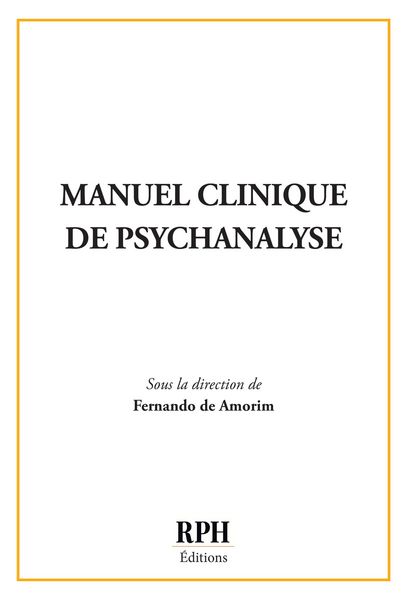 Produktbild: Manuel clinique de psychanalyse