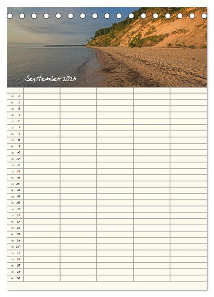 Produktbild: R&uuml;gen - Urlaubsparadies an der Ostsee - Familienplaner (Tischkalender 2026 DIN A5 hoch), CALVENDO Monatskalender