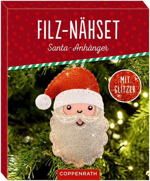 Produktbild: Filz-N&auml;hsets: Weihnachts-Anh&auml;nger Santa/Rentier, sort.